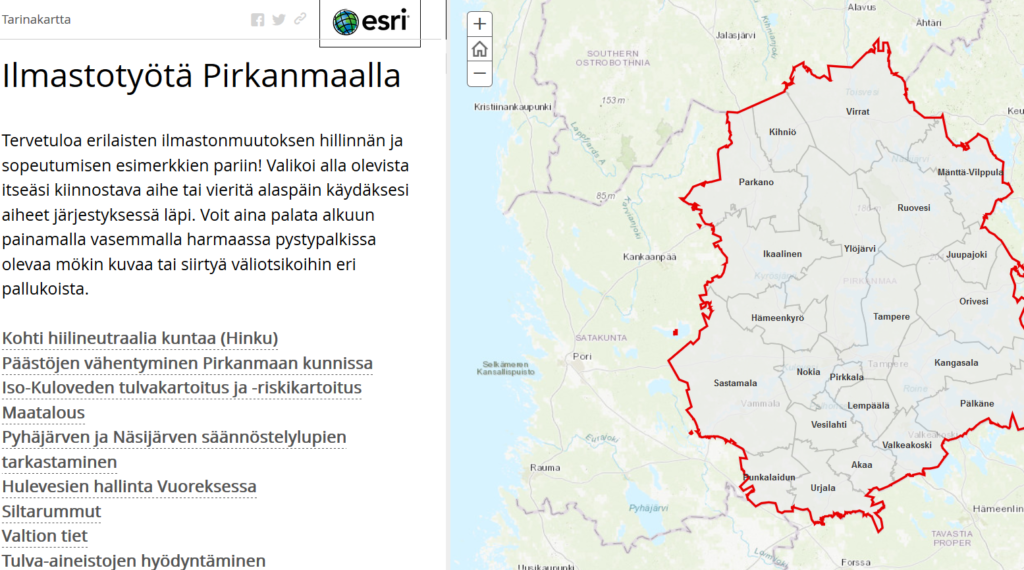 Vähähiilinen Pirkanmaa kartalla - Hiilineutraali Pirkanmaa